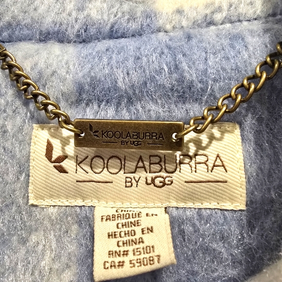 Ugg Koolaburra Plaid Mid Length Coat Shacket Jacket Removable Fur Collar Sz L&M - Picture 16 of 16